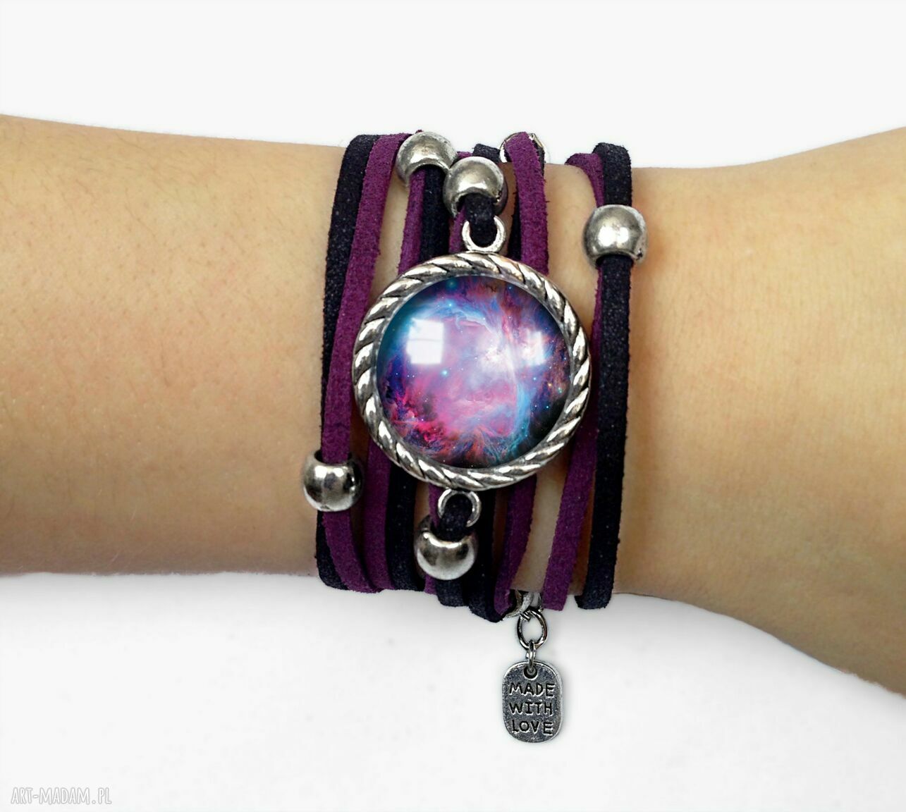 Bransoletka nebula regulowana rzemieniu nebaula kosmos galaxy
