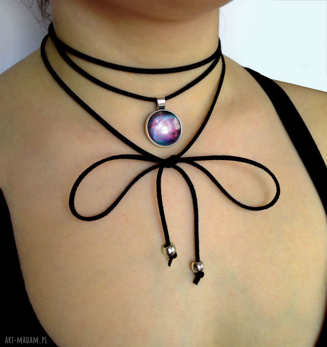 Nebula choker kosmos galaxy naszyjnik ręcznie robiony wysokiej