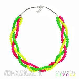 neclase in green yellow & pink neon lavoga