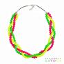 handmade naszyjniki neclase in green, yellow & pink neon