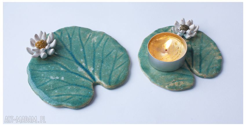 Nenufary - ręcznie robione podstawki ceramiczne z gliny szamotowej
