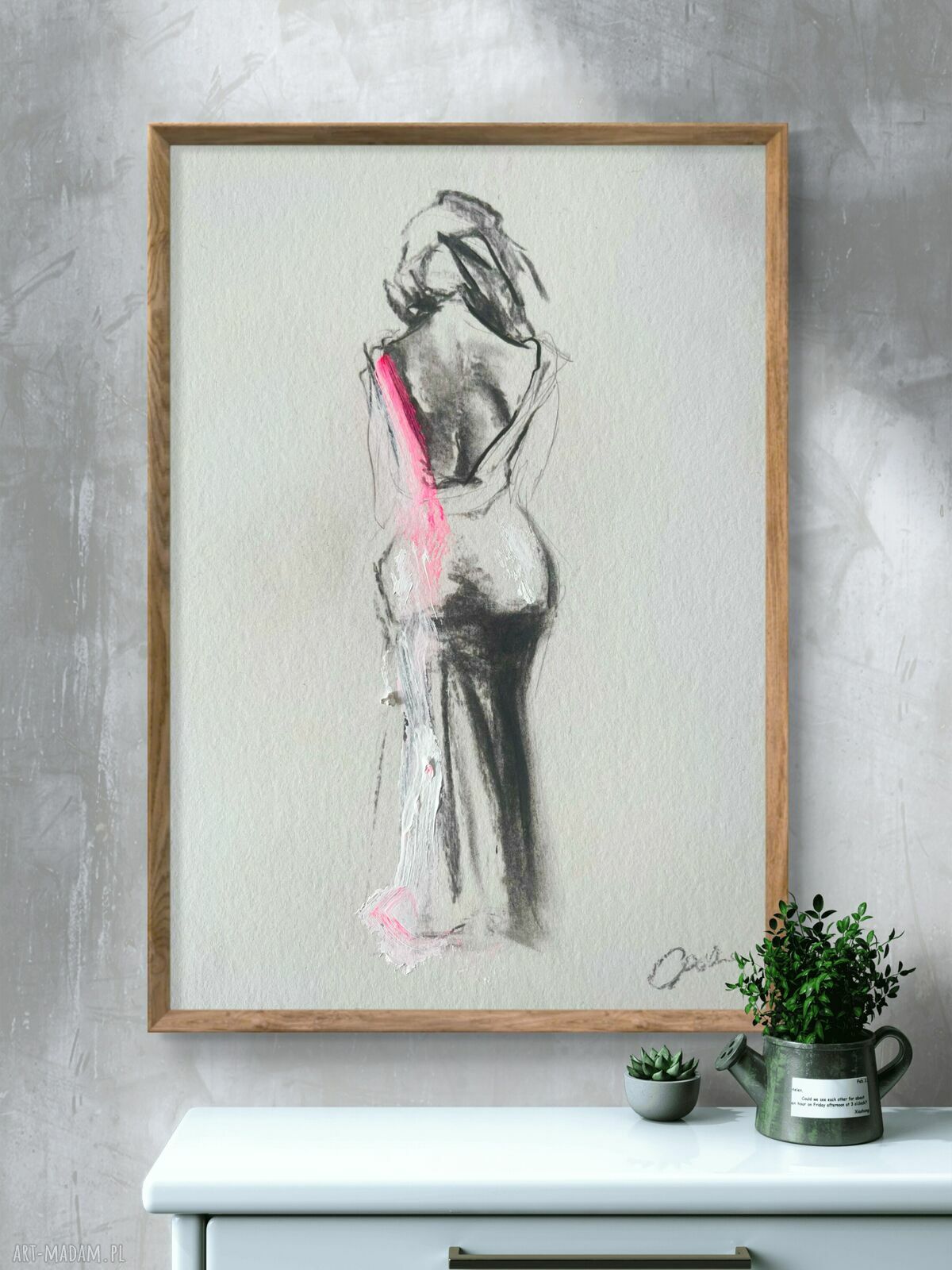 Neon Pink - kobieca inkografia z różowym akcentem 60x90 cm