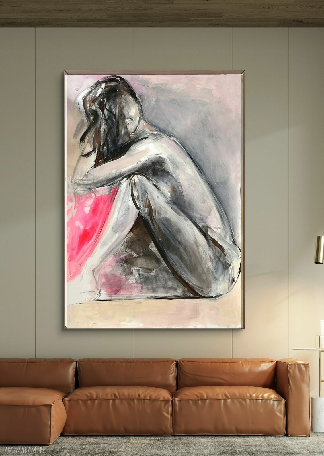 Neon Pink 100x70 - kobiecy obraz akrylowy na papierze