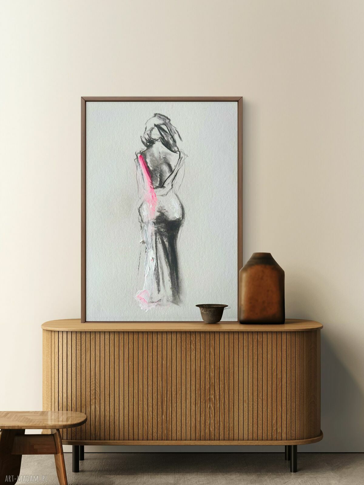 Neon Pink - kobieca inkografia z różowym akcentem 60x90 cm