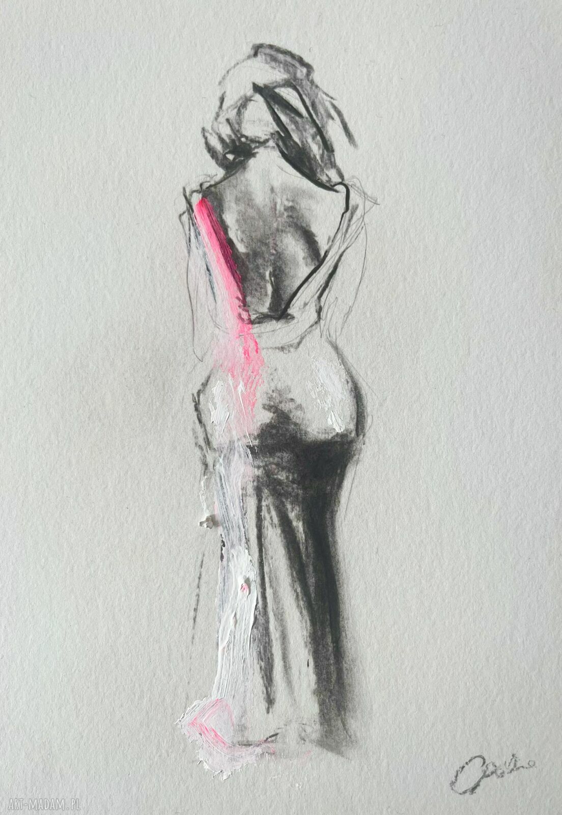 Neon Pink - kobieca inkografia z różowym akcentem 60x90 cm