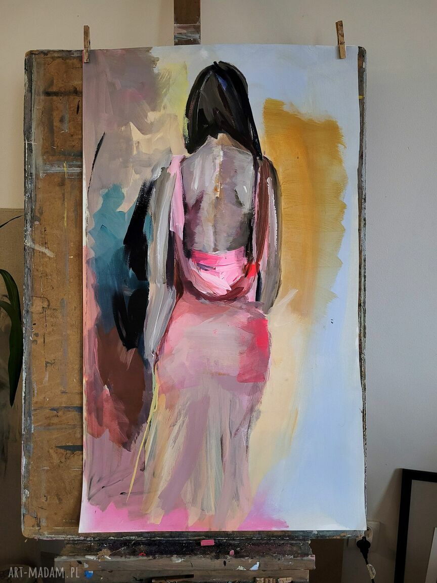 Neon Pink - obraz akryl na papierze 56x97 cm