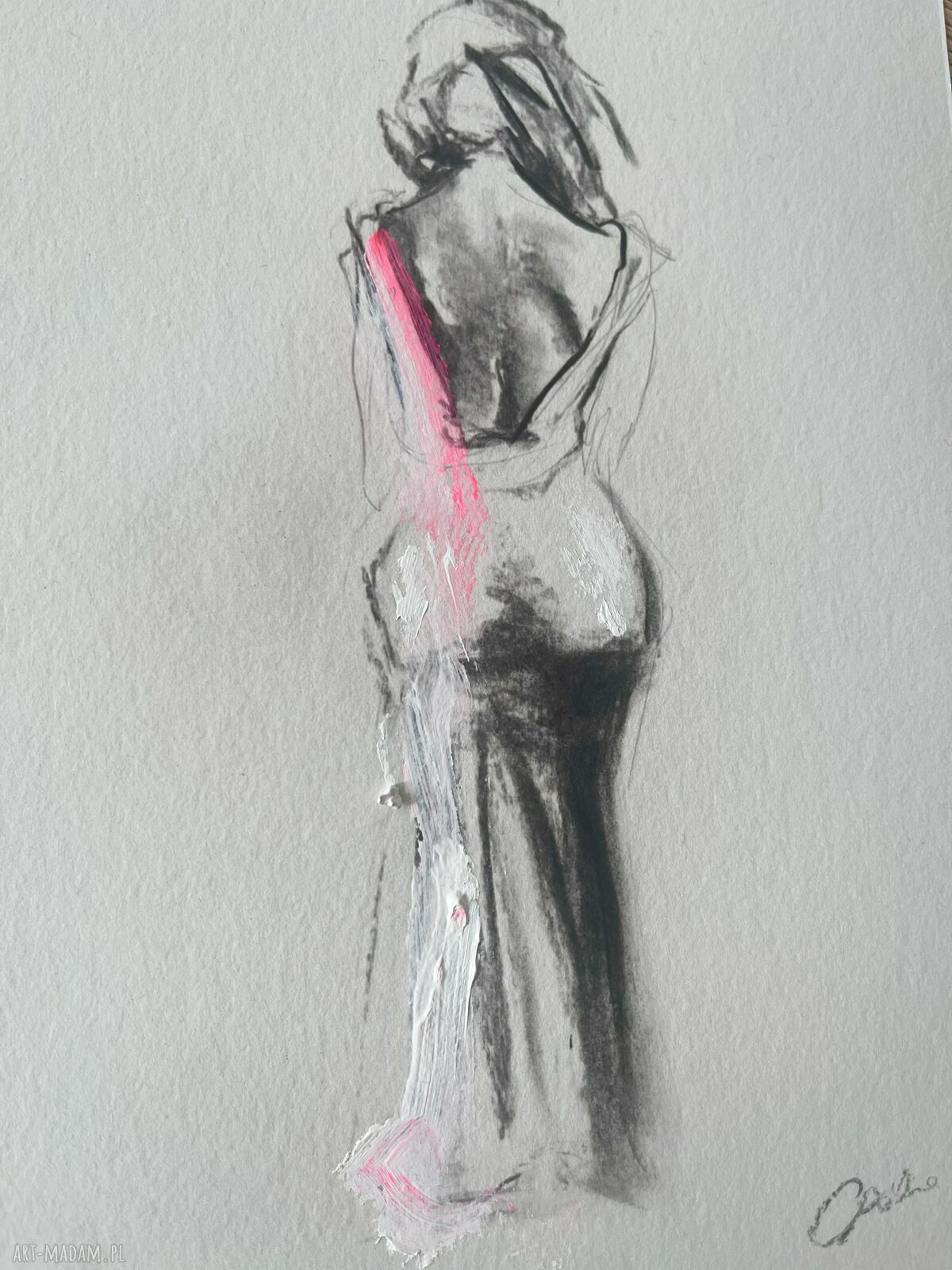 Neon Pink - kobieca inkografia z różowym akcentem 60x90 cm