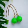 hand made kolczyki swarovski neon pearls: green