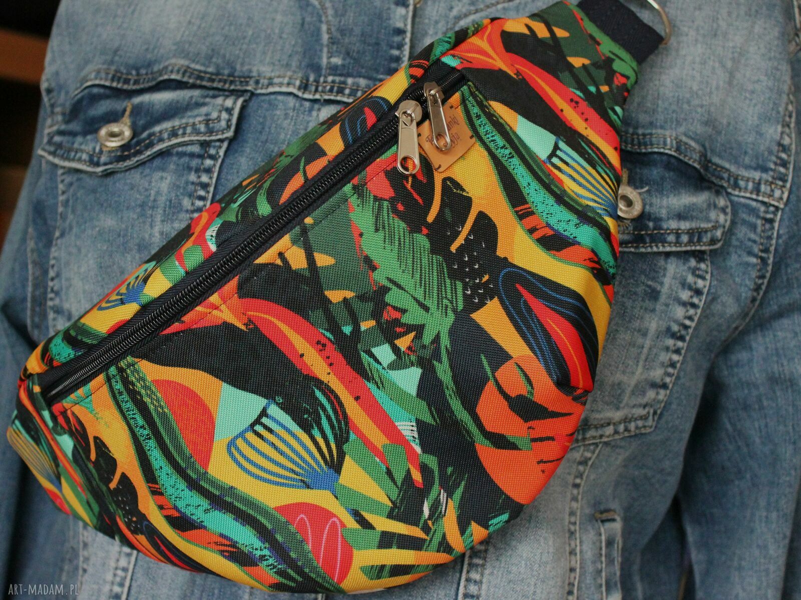 Nerka damska handmade „abstrakcyjne liście” - rozmiar L