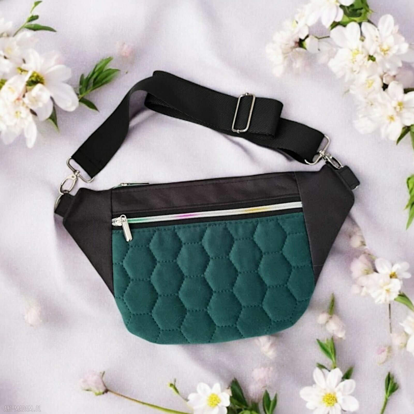 Nerka damska Emma z weluru w butelkowej zieleni