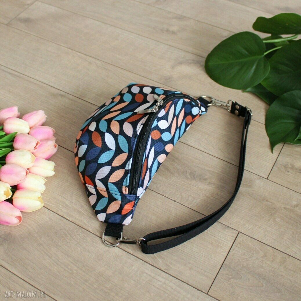 nerki: Nerka damska w kolorowe listki, wodoodporna Hand Made