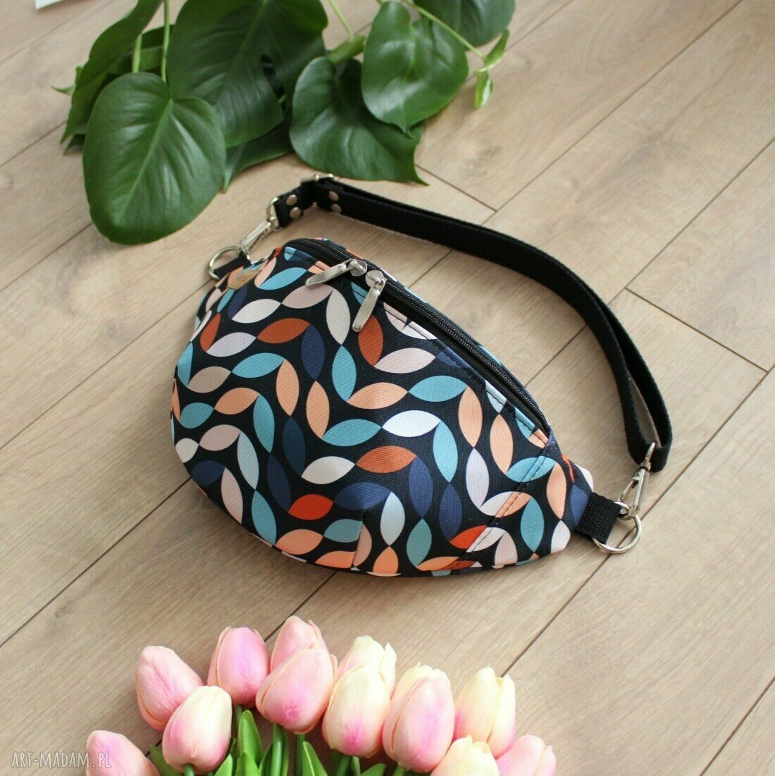 nerki: Nerka damska w kolorowe listki, wodoodporna Hand Made