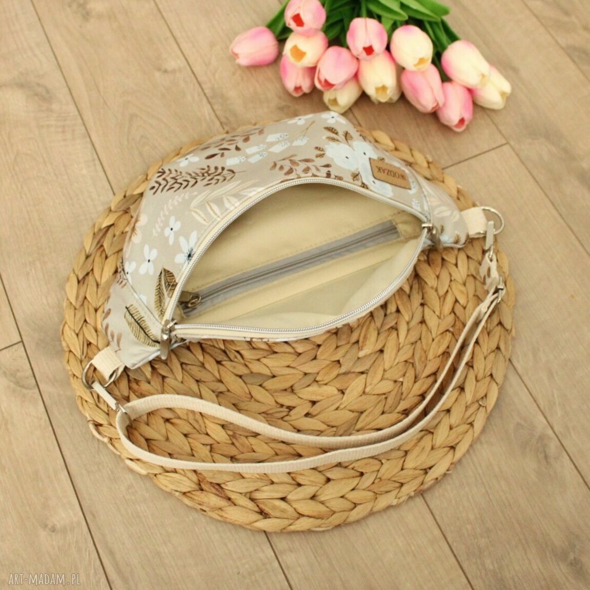 nerki: Nerka damska w kwiaty i listki, wodoodporna Autorskie