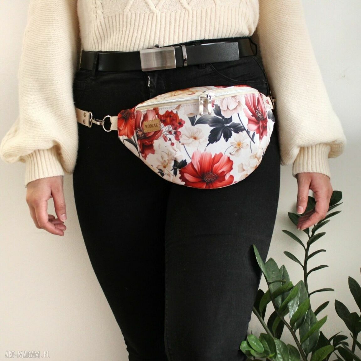 Nerka damska maki wodoodporna duża kwiaty kolorowa torebka