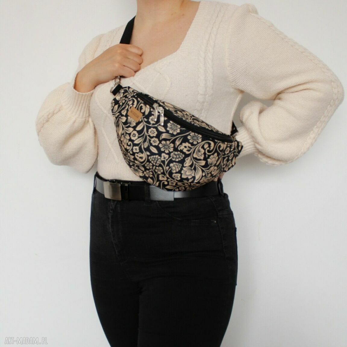 nerki: Nerka damska w złote kwiaty, wodoodporna Hand Made