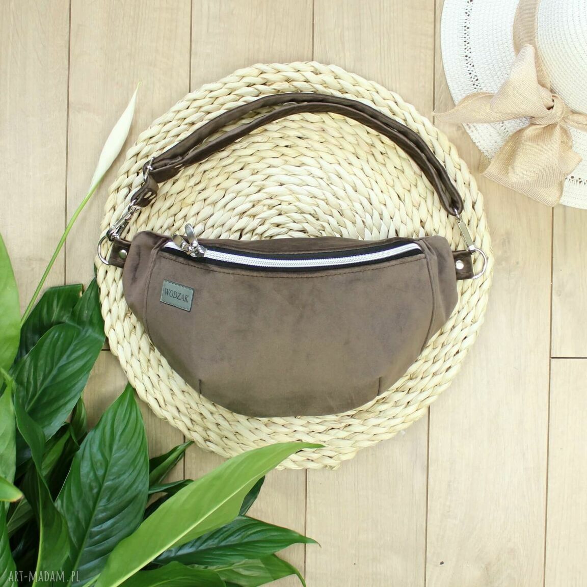 Nerka damska brązowego weluru brązowa czekoladowy brąz welurowa