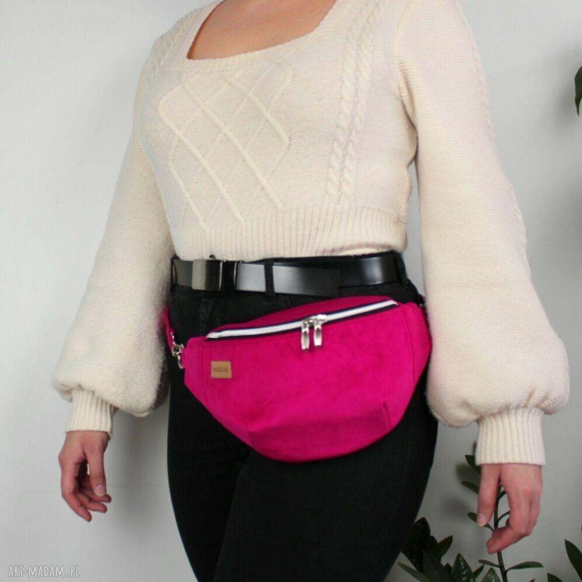 nerki: Nerka damska z malinowego weluru Autorskie