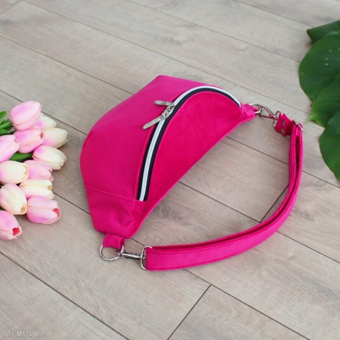 nerki: Nerka damska z malinowego weluru Autorskie