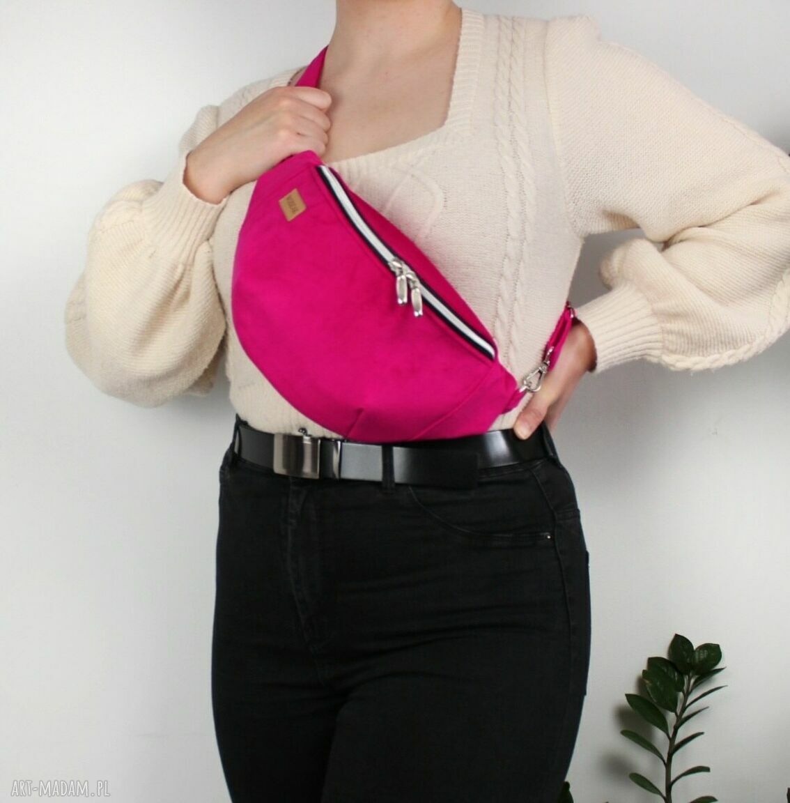 nerki: Nerka damska z malinowego weluru Autorskie