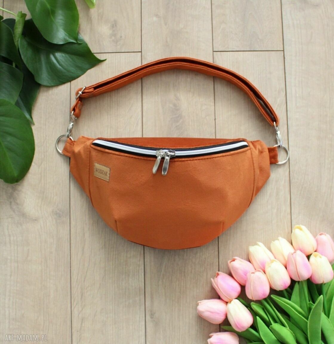 nerki: Nerka damska z pomarańczowego weluru Hand Made