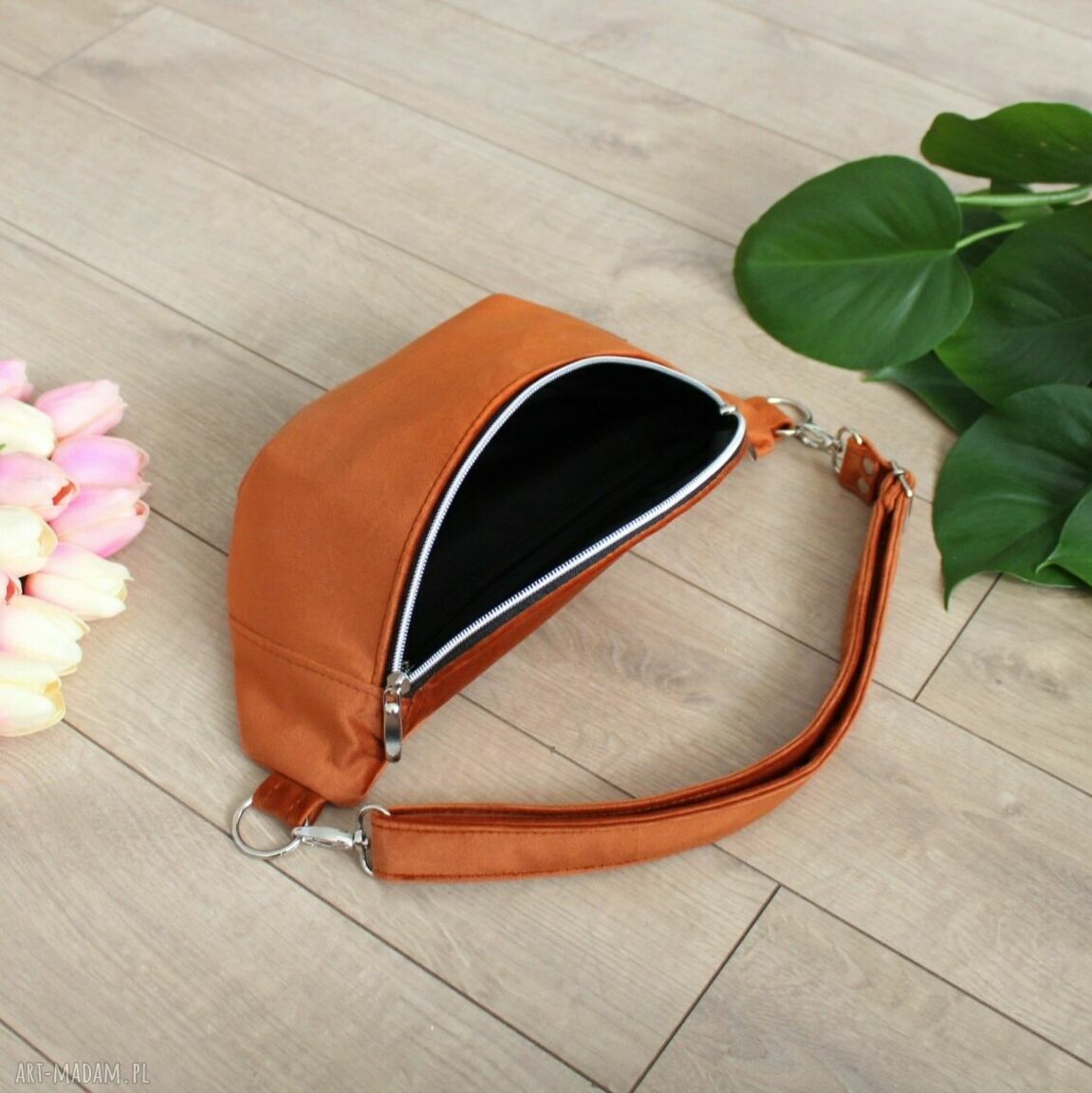 nerki: Nerka damska z pomarańczowego weluru Hand Made