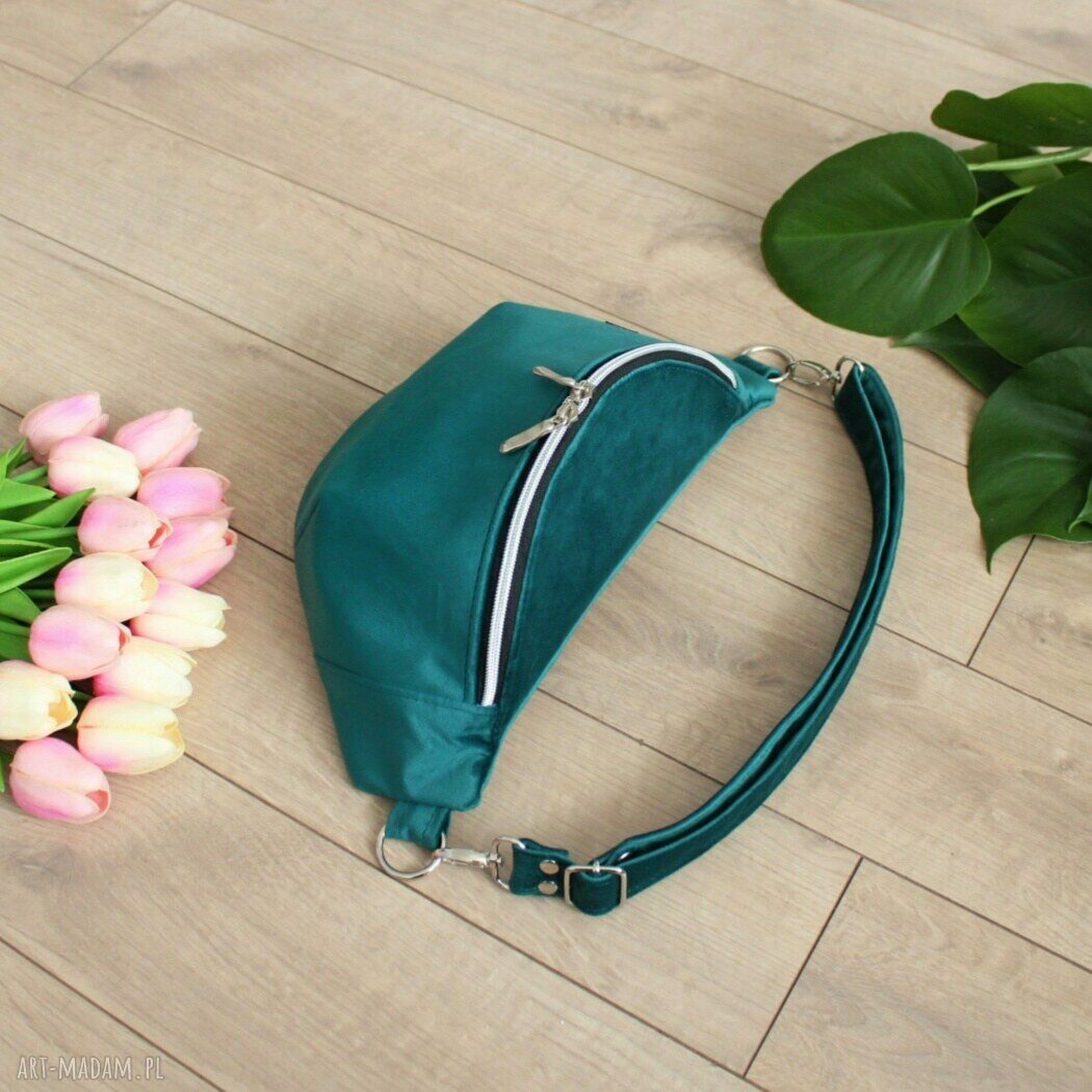 nerki: Nerka damska z turkusowego weluru Hand Made