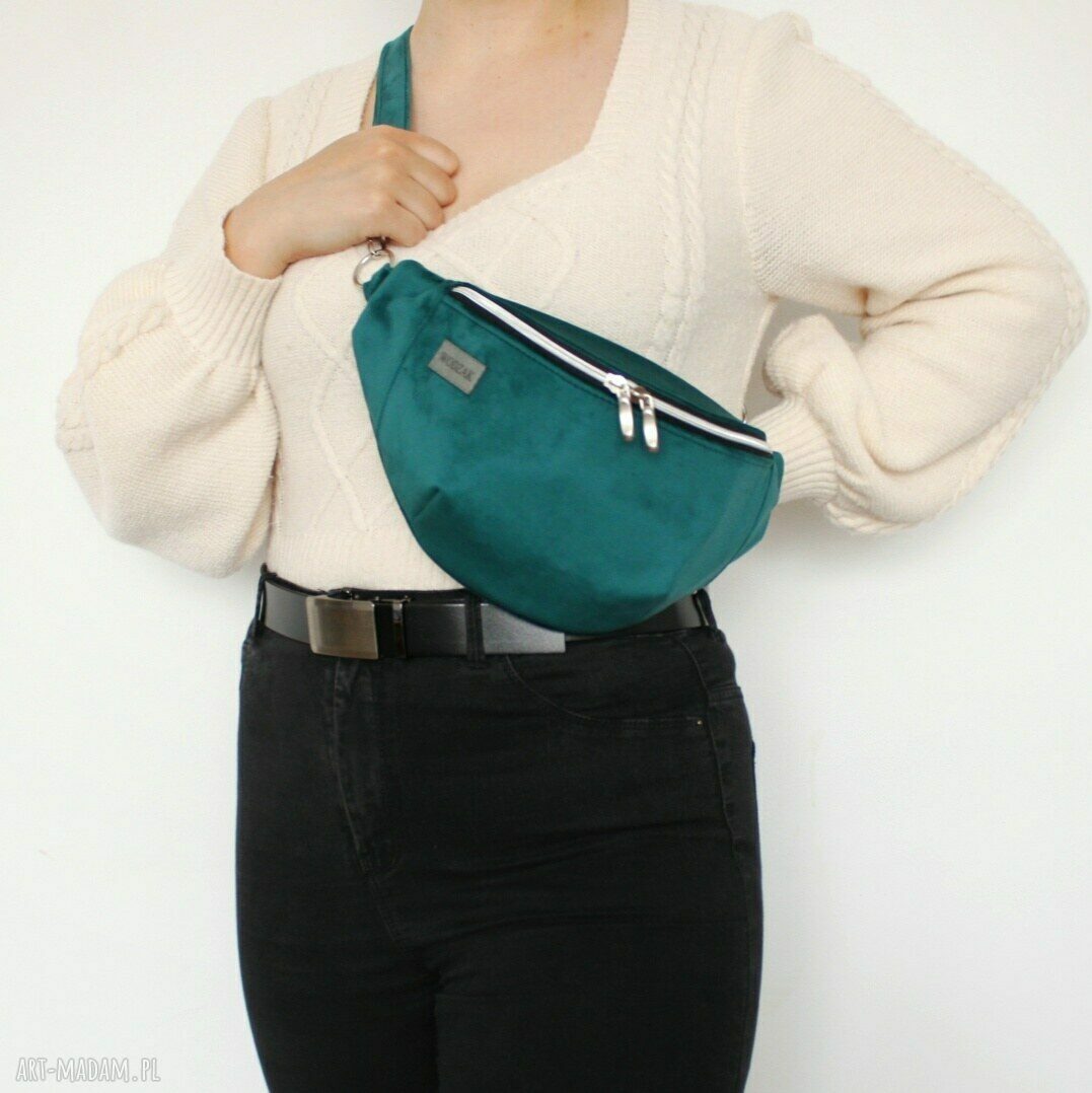 nerki: Nerka damska z turkusowego weluru Hand Made