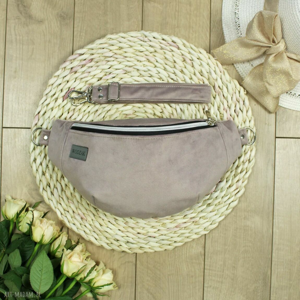 nerki: Nerka damska z wrzosowego weluru Ręcznie zrobione