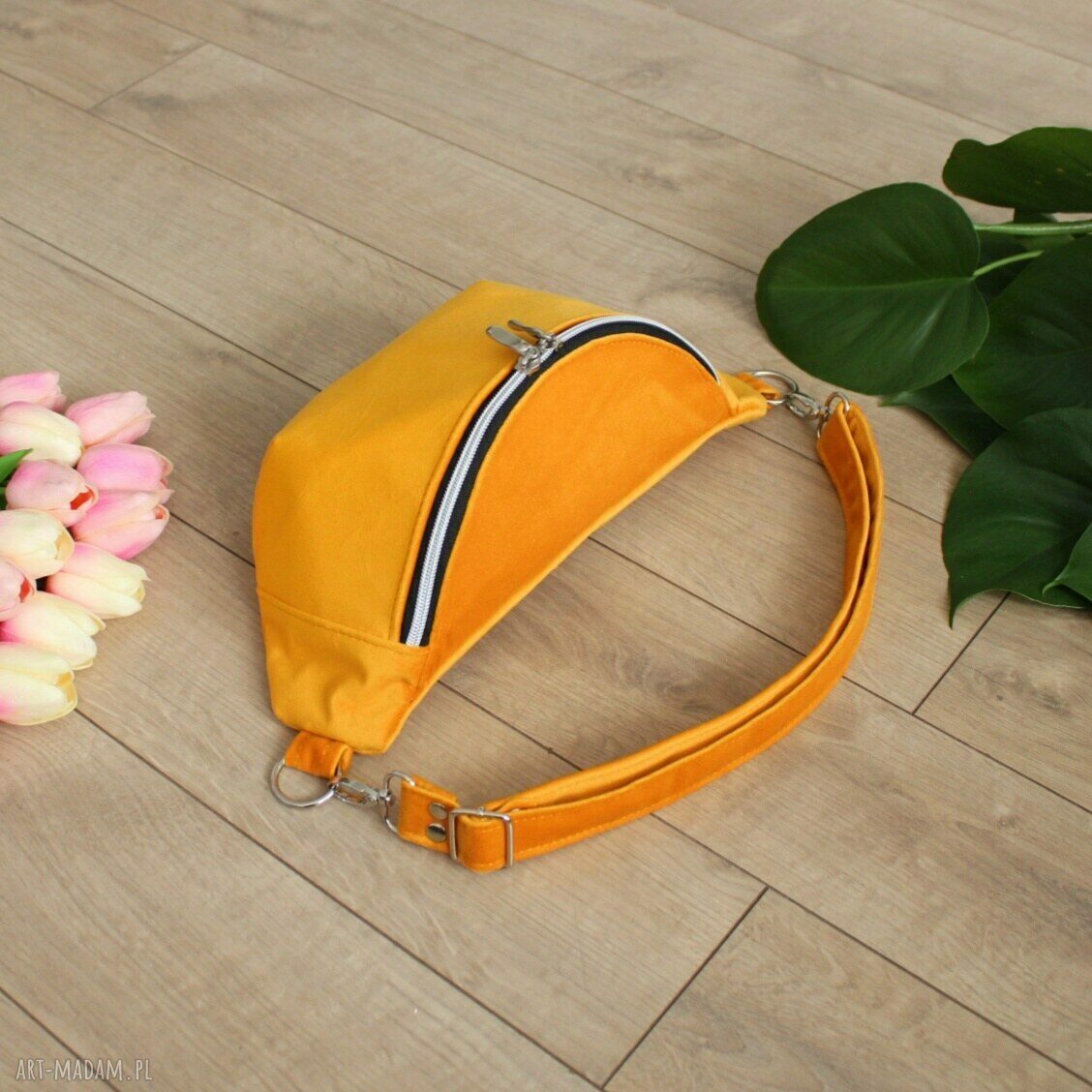 nerki: Nerka damska z żółtego weluru Hand Made