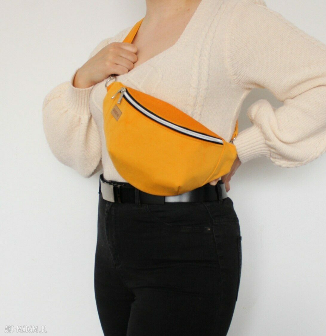 nerki: Nerka damska z żółtego weluru Hand Made