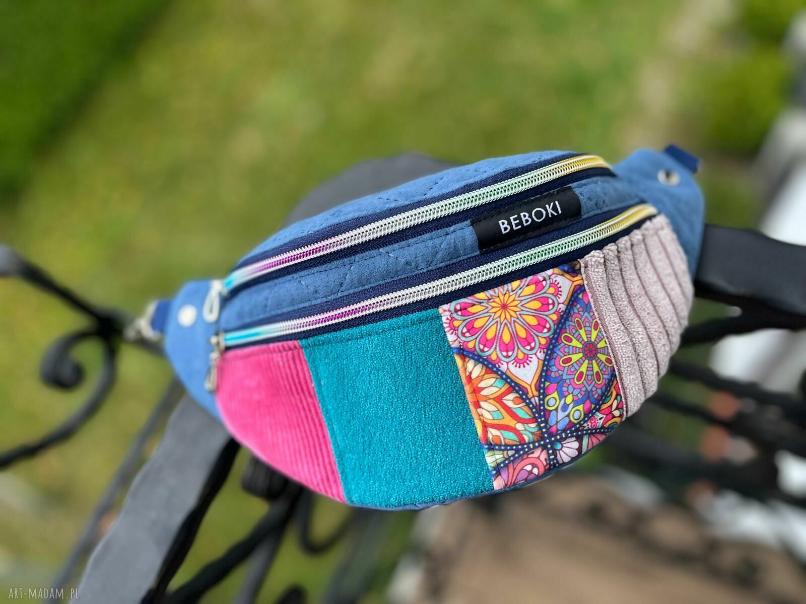 Nerka BEBOKI z ekozamszu w patchworku - rozmiar M (mini portfelik gratis)