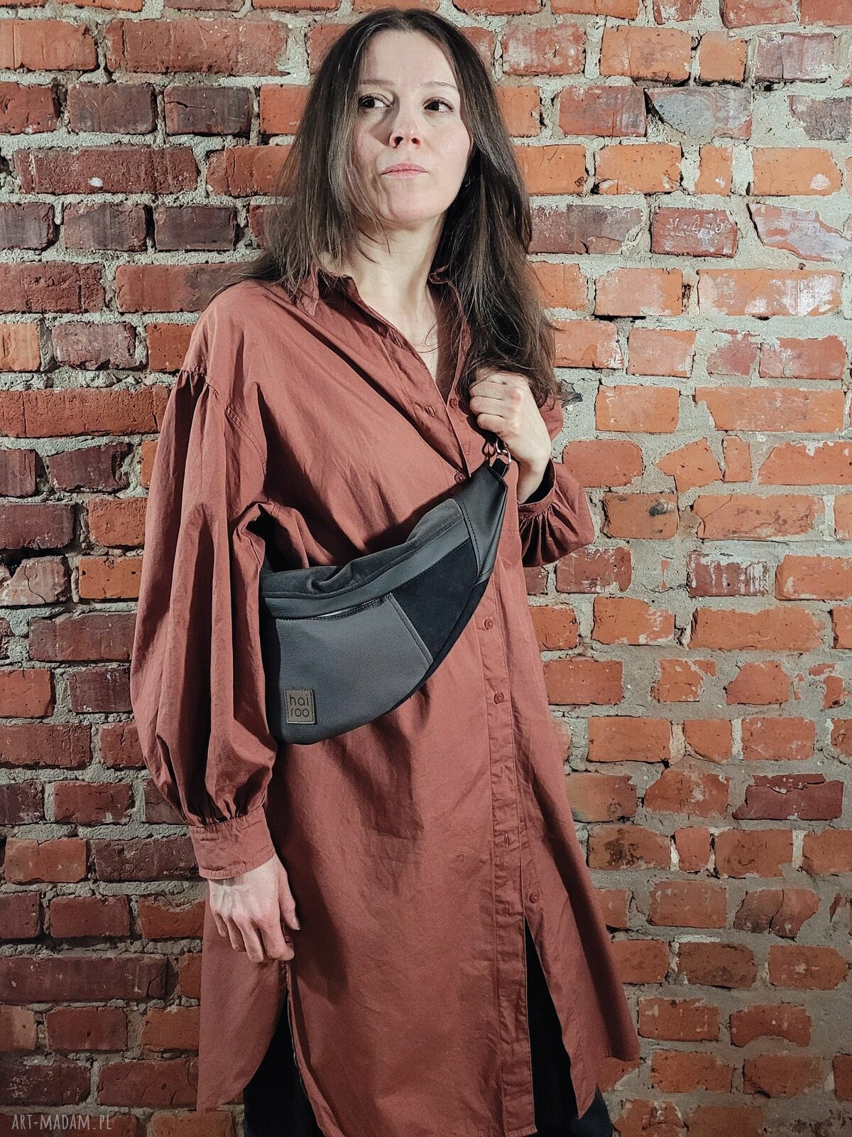 Nerka "Haru" taupe - miejska saszetka vegan no-waste