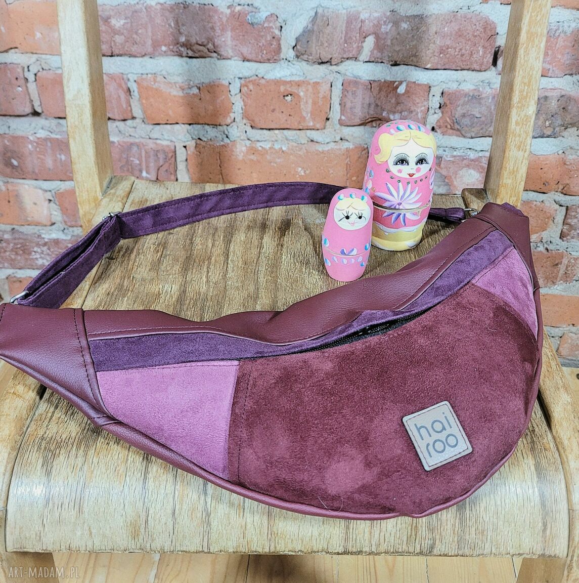 Nerka Haru bordo - ekoskóra mix no waste, vegan saszetka