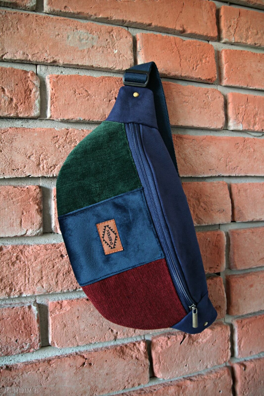 Kolorowa nerka patchworkowa Madaha - damska saszetka handmade