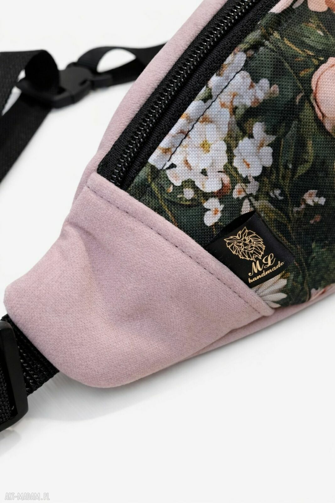 Nerka kwiaty - wiosenna saszetka handmade na pas i przez ramię
