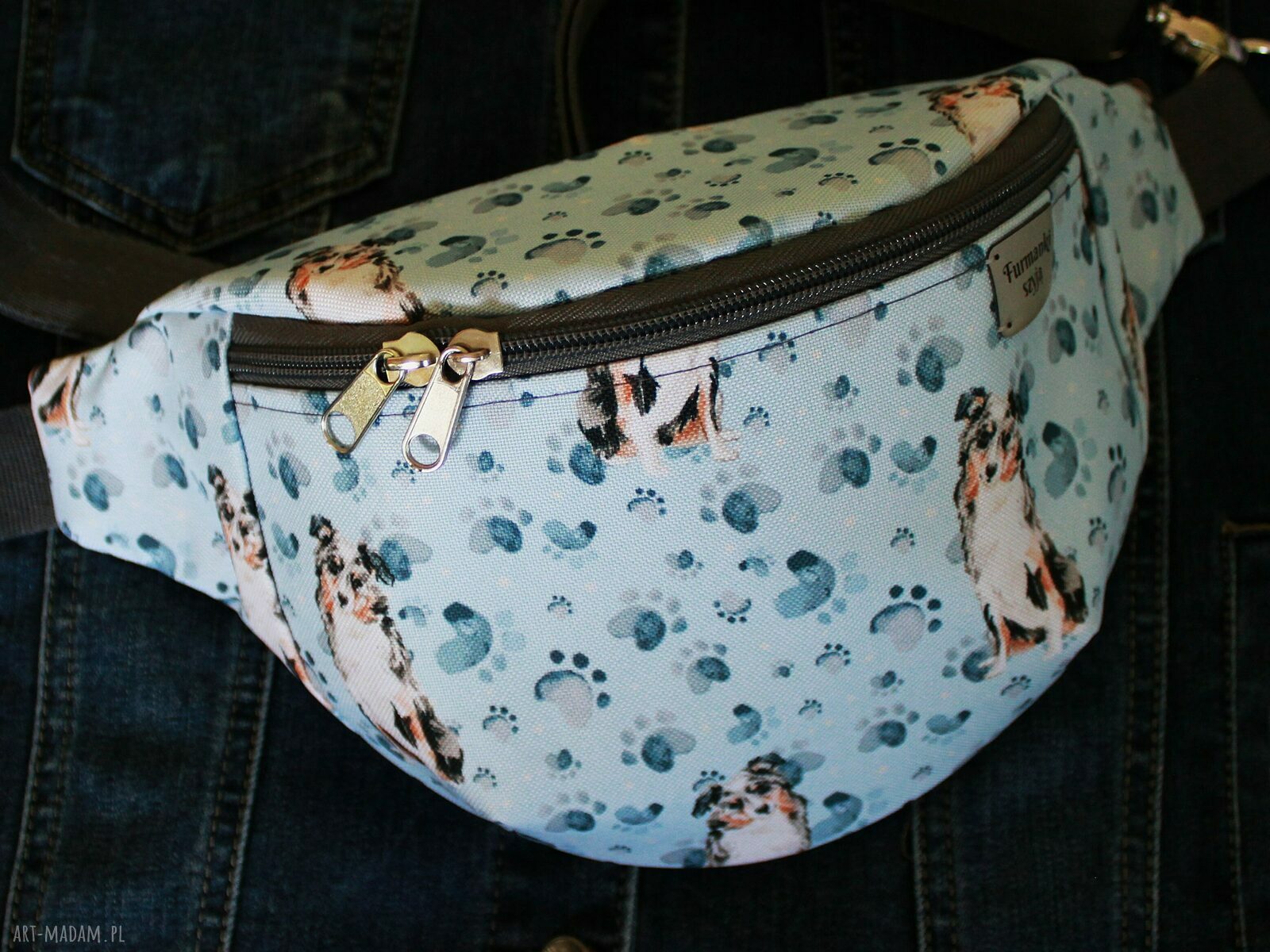 Nerka owczarek australijski L - pojemna nerka na spacer handmade