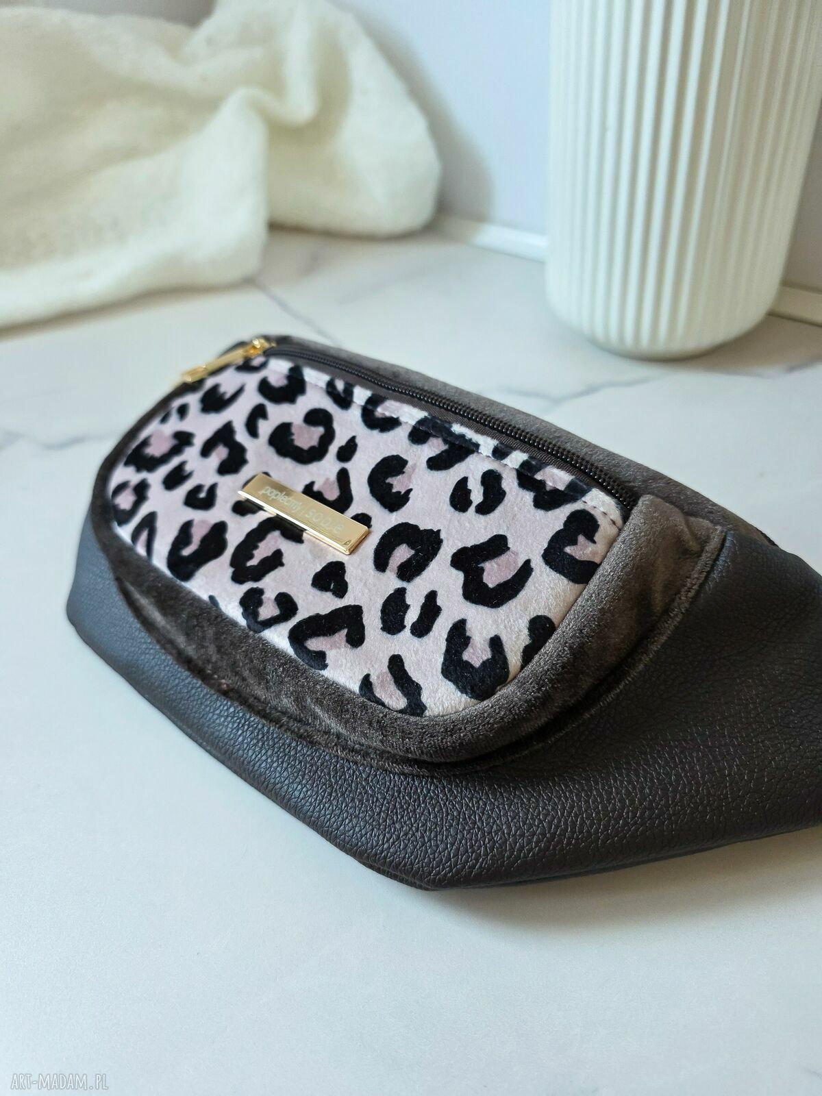 Nerka damska Pola w panterkę - handmade z ekoskóry