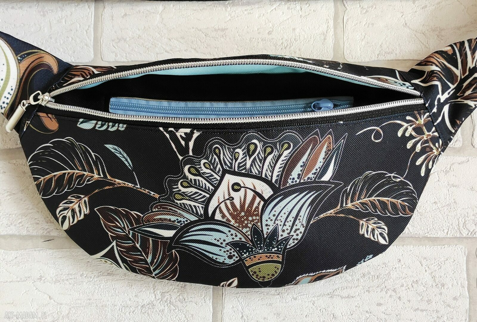 Nerka Retro wodoodporna w kwiaty na skos - saszetka handmade