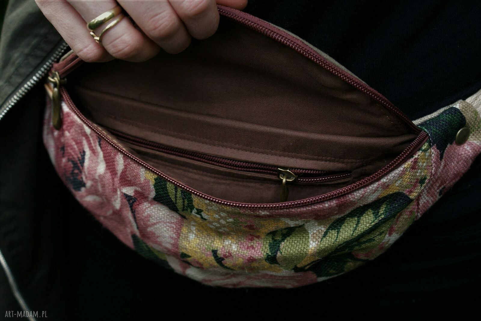 Nerka róże na plecionce HandMade