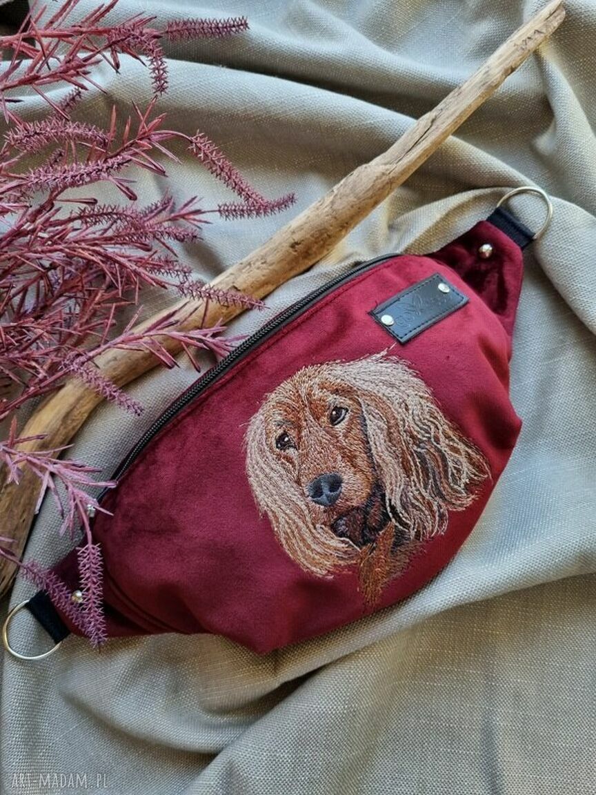 Nerka haftowana bordo z Angielskim Cocker Spaniel - prezent dla psiarza
