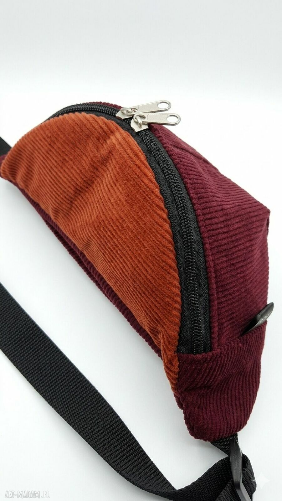 Nerka sztruksowa bordowa na rower - ML Handmade