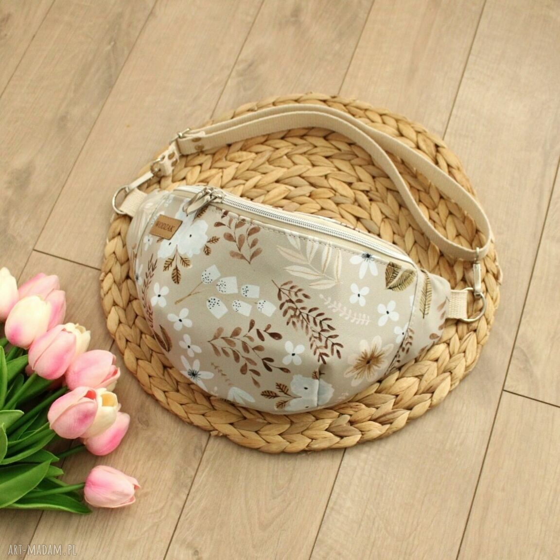 nerki: Nerka damska w kwiaty i listki, wodoodporna Autorskie