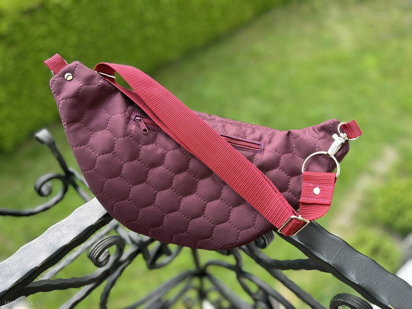 Nerka XL Burgundy - miniportfelik gratis, ręcznie szyta w Polsce