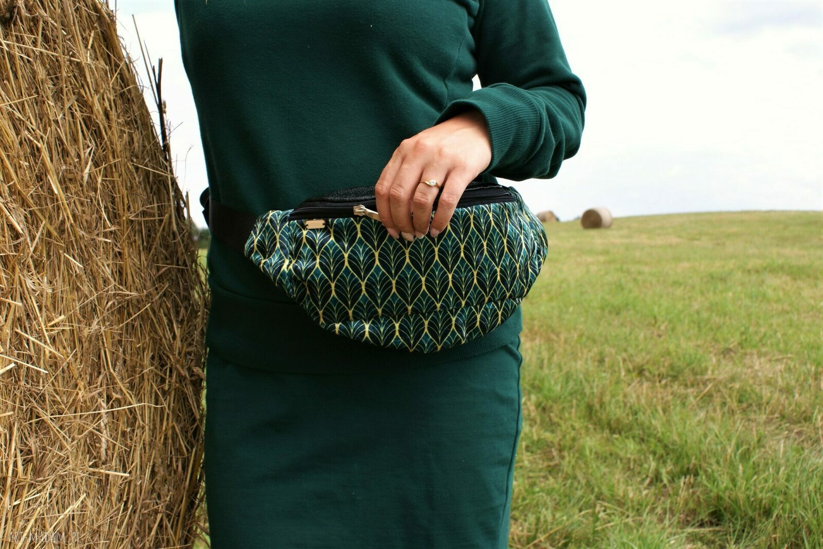 Nerka XL mozaika zieleń hand made
