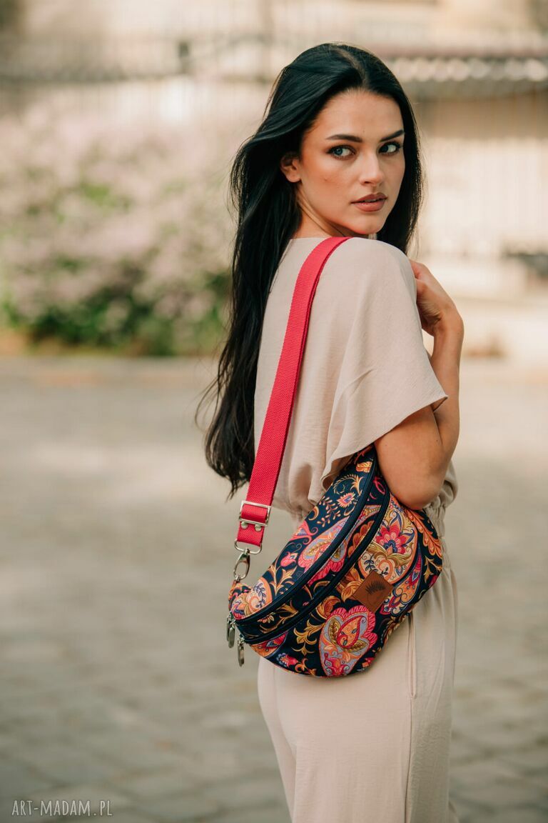 Nerka XL PAISLEY z drukowanego, wodoodpornego poliestru - regulowane paski i personalizacja