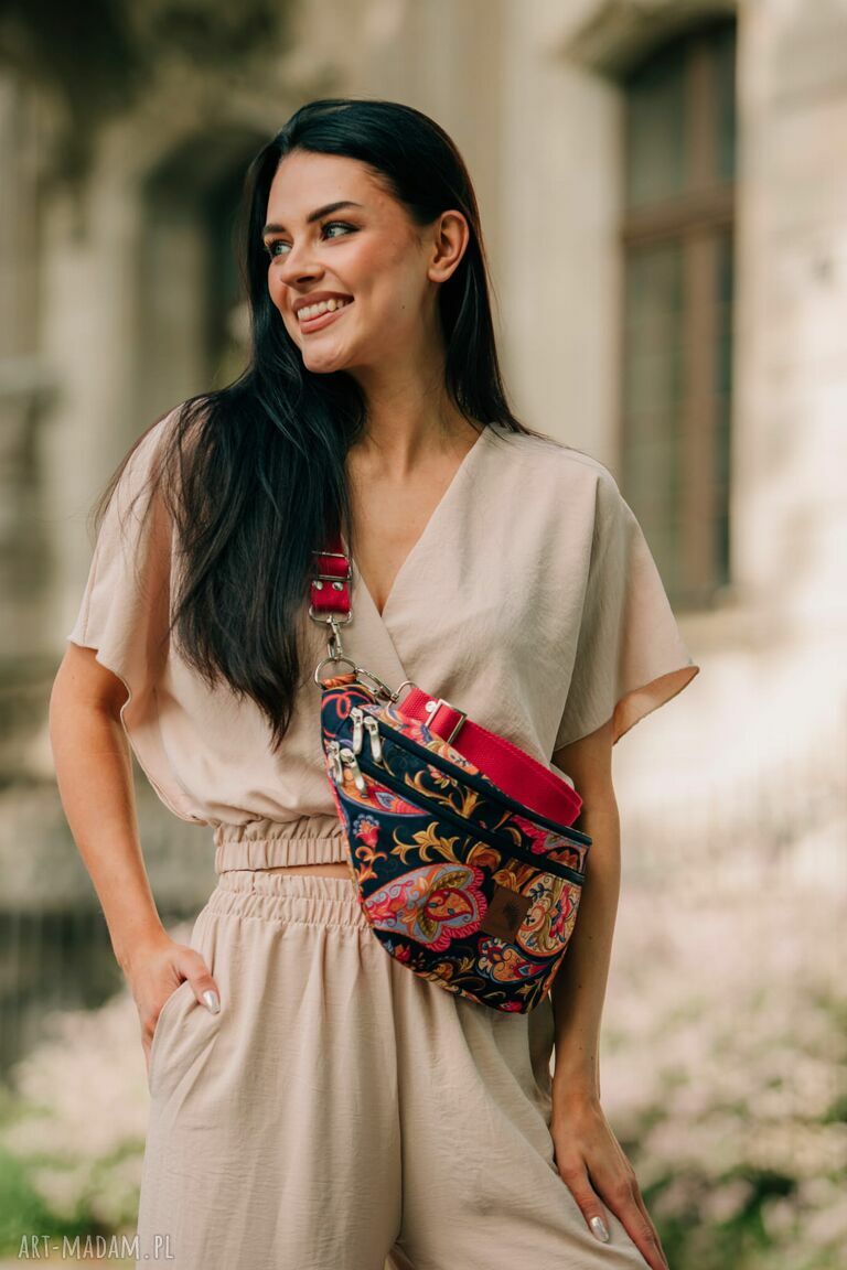 Nerka XL PAISLEY z drukowanego, wodoodpornego poliestru - regulowane paski i personalizacja