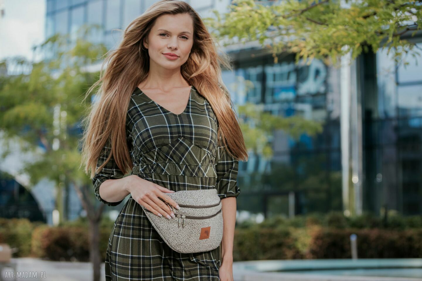 Nerka XL z grubej plecionki melanż beż - z recyklingu