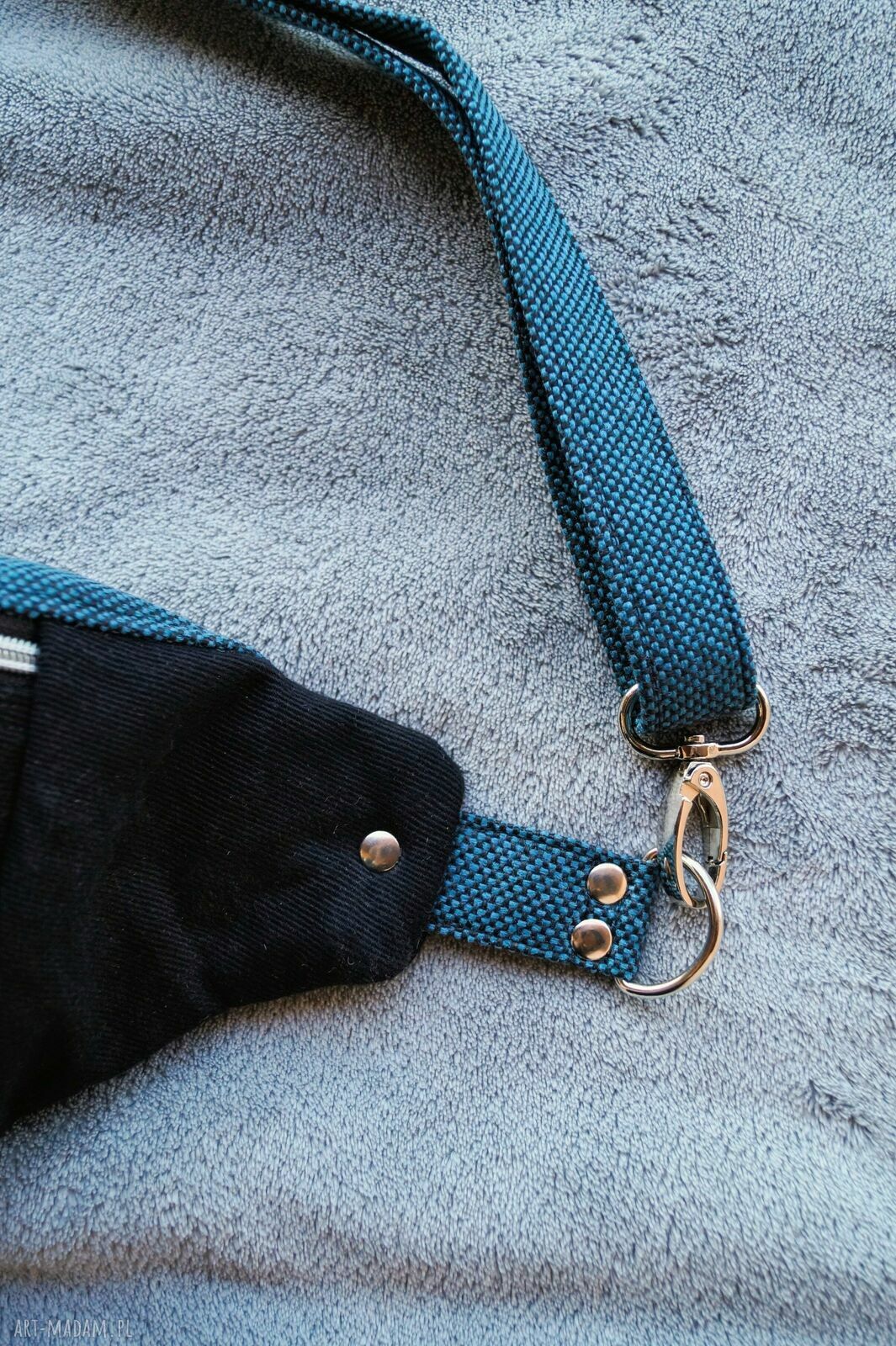 Nerka XXL z łączonych tkanin - mini plecak (nerkoplecak) na ukos, handmade