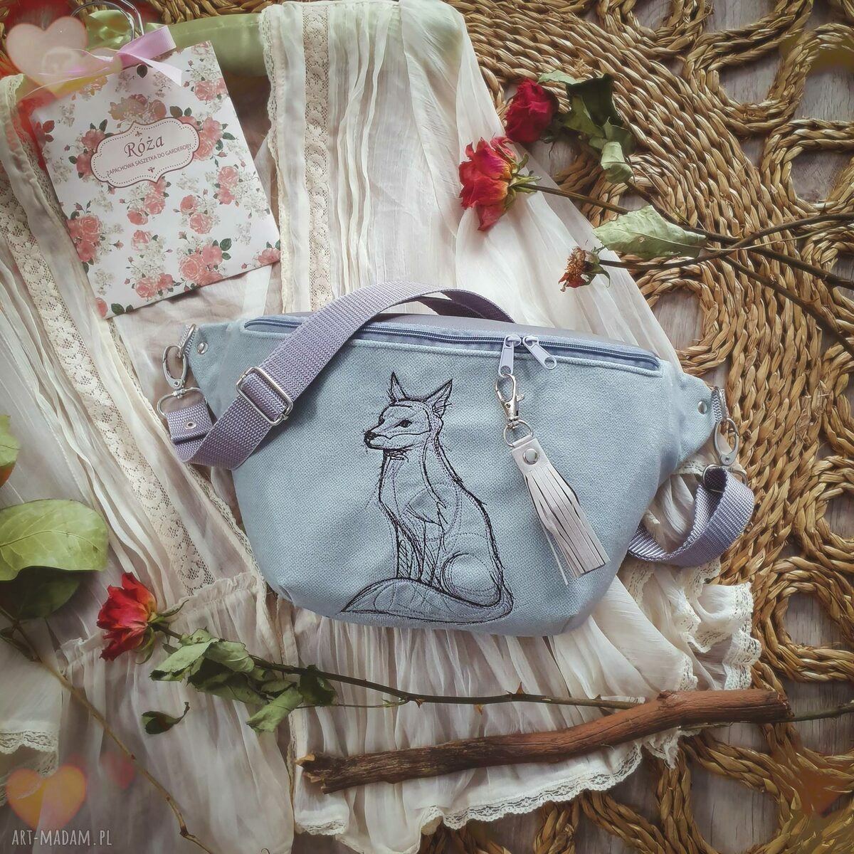 Nerka XXL Lisek handmade nerka z motywem lisa