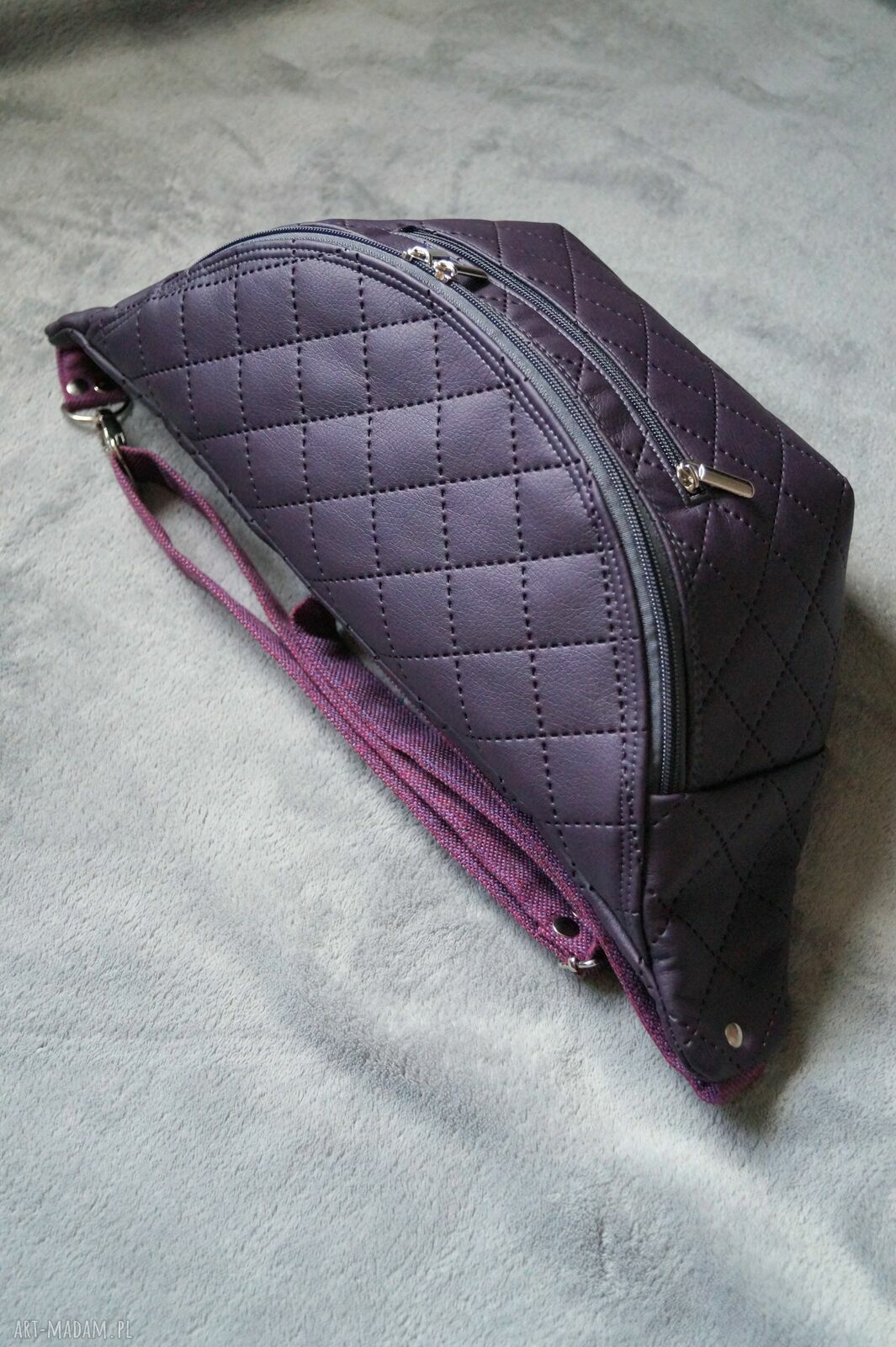 Nerka damska XXL ciemny fiolet - pikowana handmade